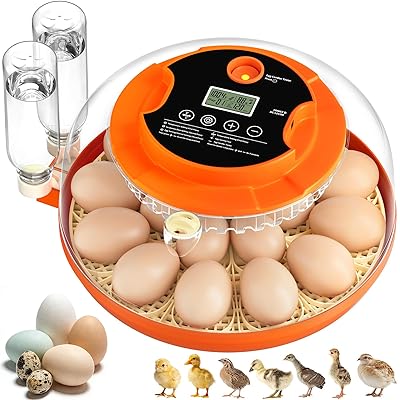 18 Egg Incubators for Hatching Eggs, Automatic Egg Turning and Humidity Control Incubator for Hatch Chicken Duck Quail Pigeon Pheasant Partridge Home Classroom Lab