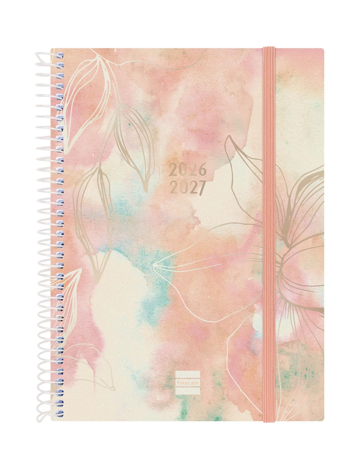 Finocam Espiral Weekly Planner 18-Month | Weekly View Horizontal Layout · July 2026 to December 2027 | Pretty · International - Week-to-view diary