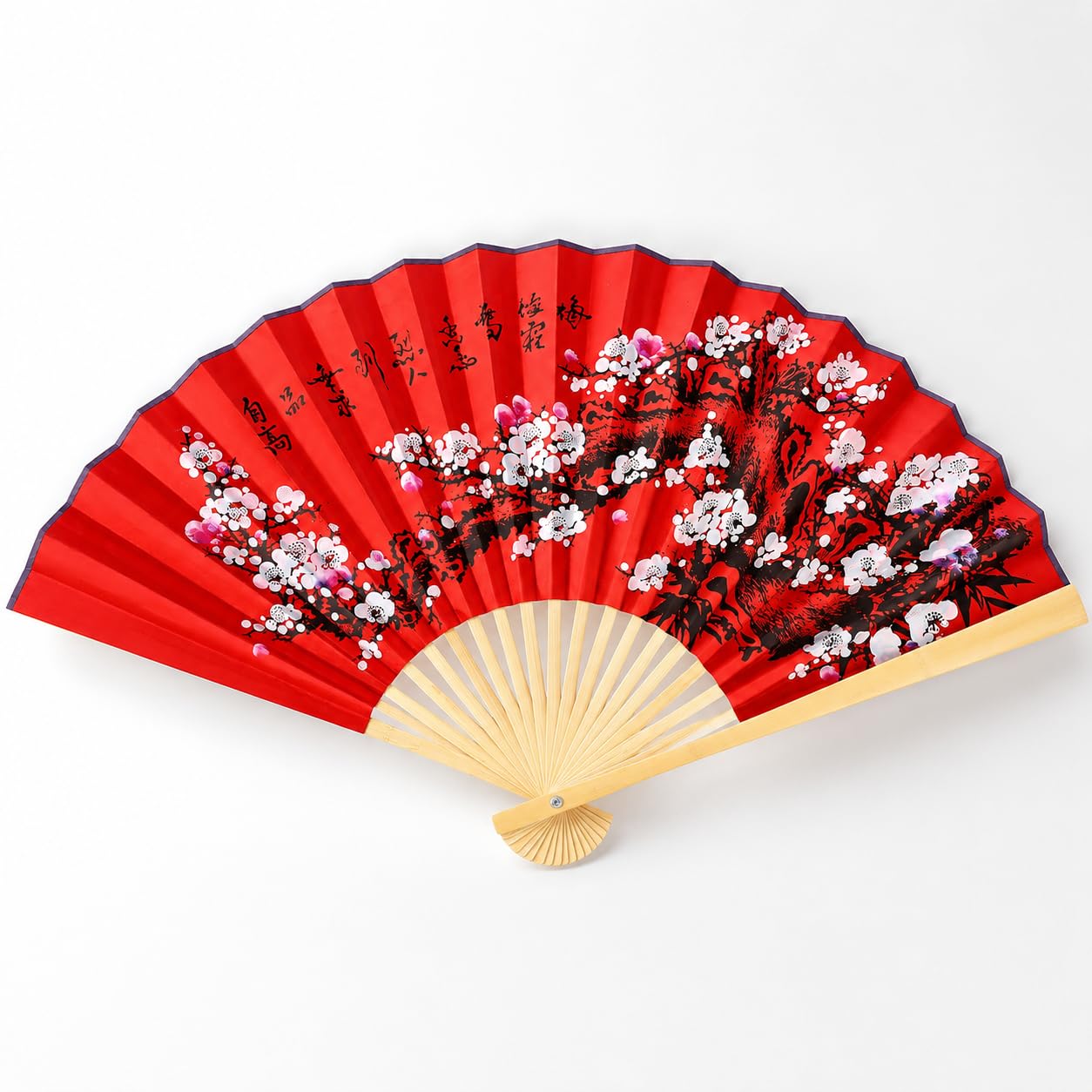 Garneck Large Chinese Style Hanging Fan Wall Decor 35.43X19.69In Folding Paper Fan for Living Room Headboard Photography Prop Wedding Decoration