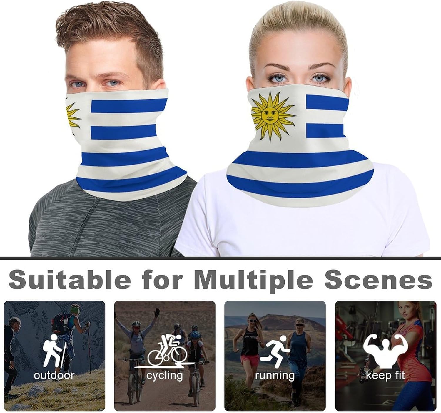 Neck Gaiter for Men Women Winter Neck Warmer with Adjustable Drawstring Patriotic Headwear Face Mask Cover Scarf