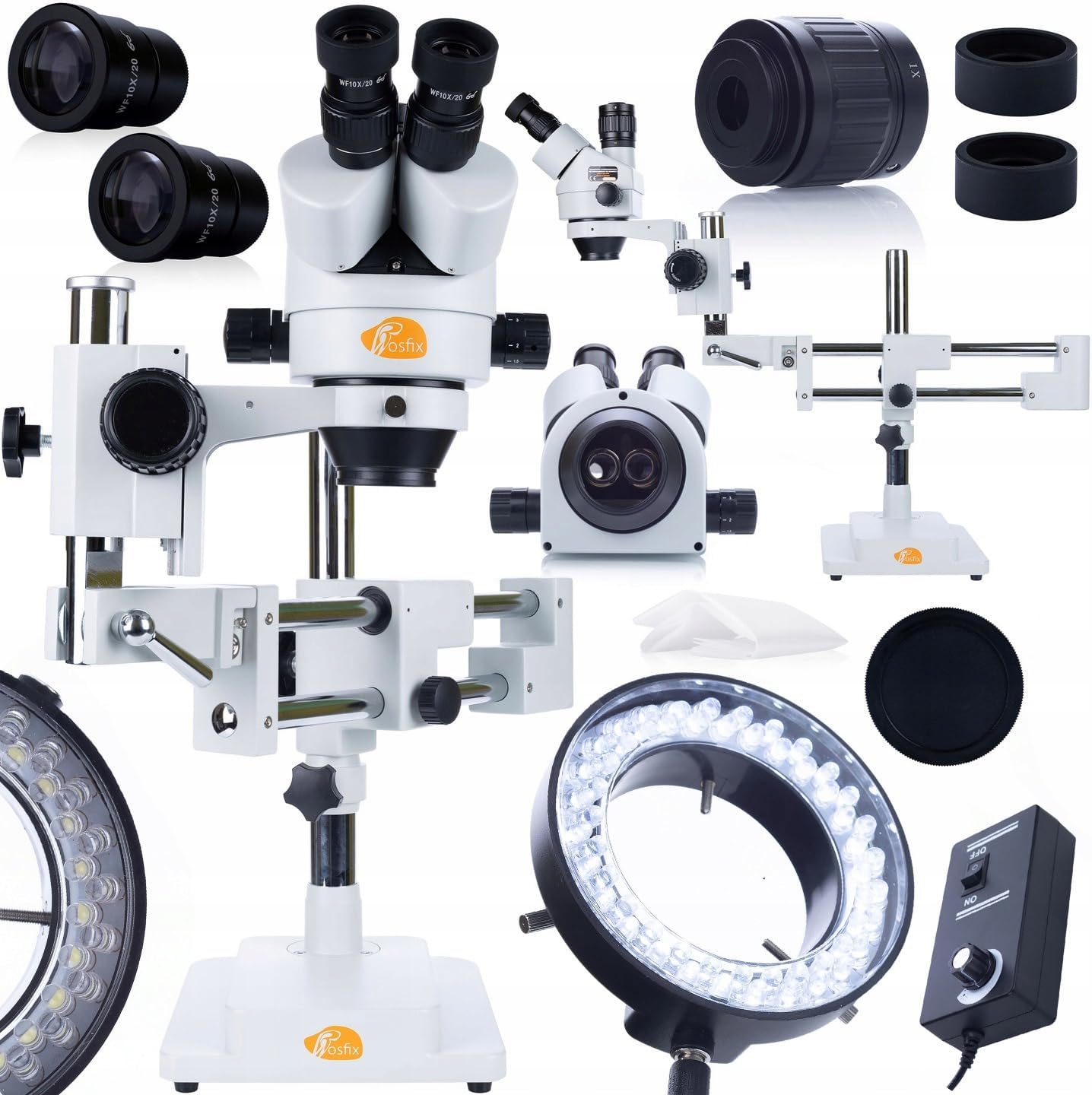 Jupiter Pro MSJP-T-SDMS1 Trinocular Stereo Microscope Set with 56 x LED Ring Light, Ergonomic, 7-45x Magnified, 360° Rotation, Wide Working Distance, Laboratory, Industry, Electronics, Jewellery Jupiter Pro MSJP-T-SDMS1 Trinocular Stereo Microscope Set with 56 x LED Ring Light, Ergonomic, 7-45x Magnified, 360° Rotation, Wide Working Distance, Laboratory, Industry, Electronics, Jewellery