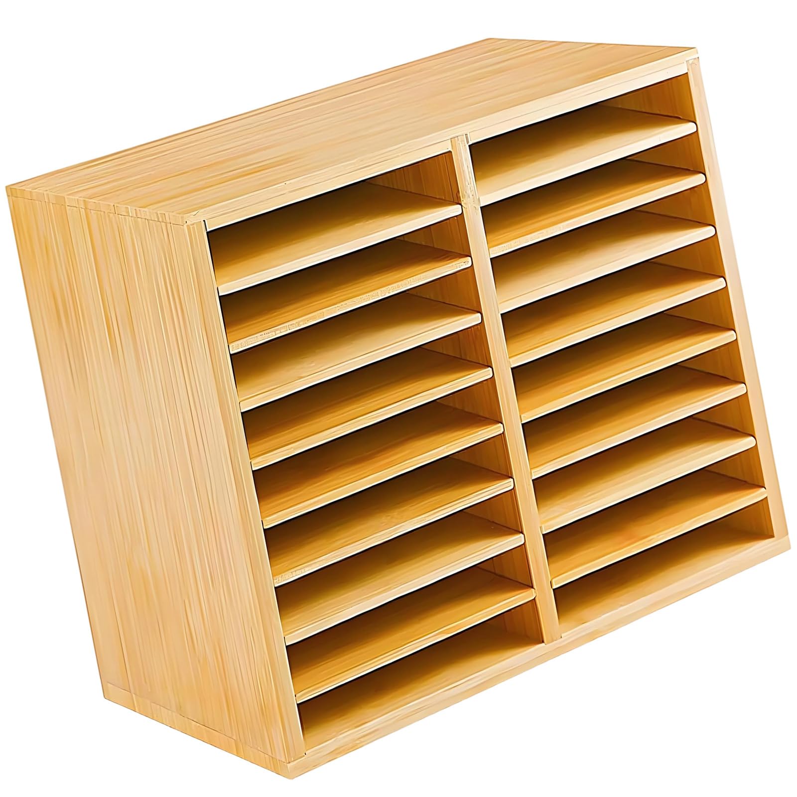 Kalttoy Sturdy Real Wood Crayon Pencil Holder with Dividers for Efficient Workspaces Arrangement Marker Rack
