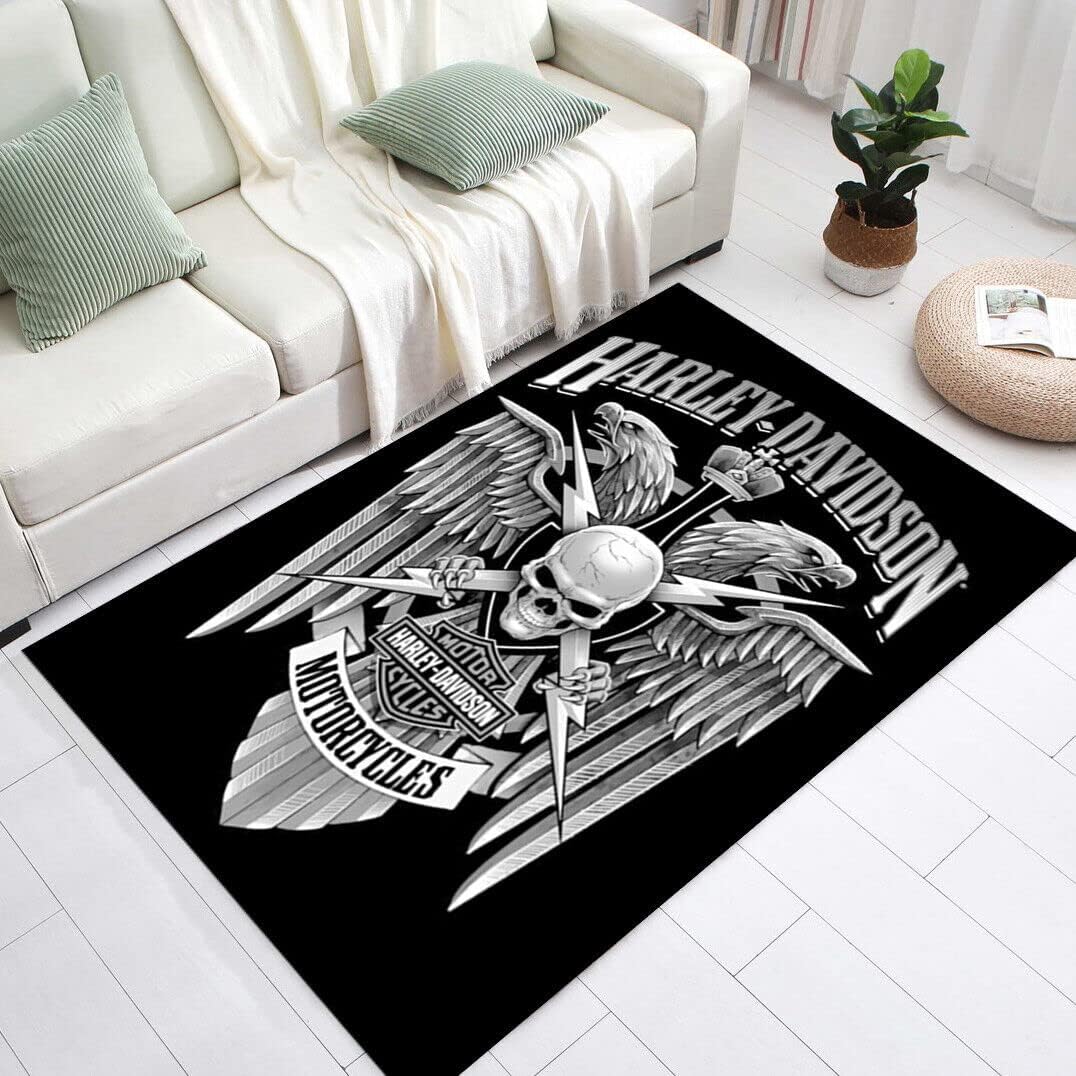 Harley Davidson Rug,Biker Rug,Motorcycle Rug,Harley Decor
