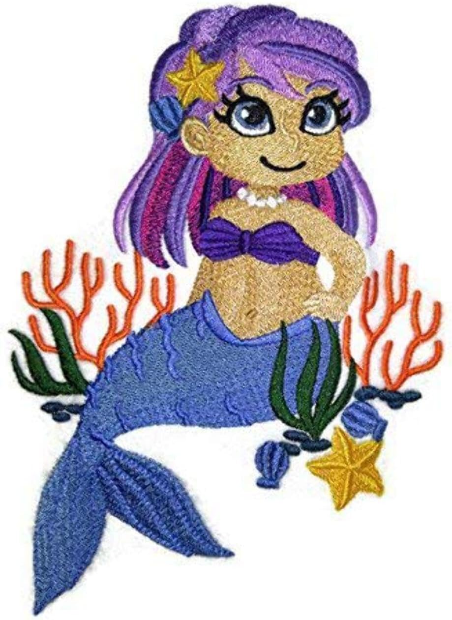 Custom Legendary Mythical Unique Mermaid [Under The Sea Sweetheart] Embroidery Iron On/Sew Patch [6.78" 4.87."][Made in USA]