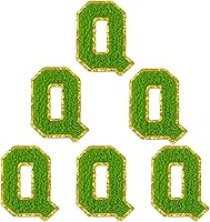 Vista 50 de 6 piezas de parches de letras de chenilla autoadhesivas, parches de letras preppy de 2 pulgadas para bolsos, ropa y sombreros, grandes pegatinas