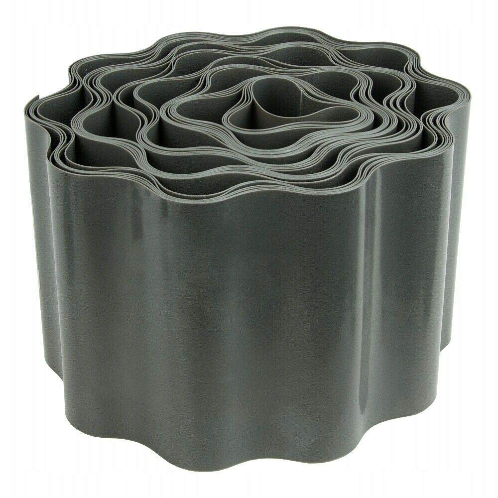 SolaDirect 9 metres of 25 cm High Grey Flexible Plastic Garden Grass Lawn Path Edging Edge Border โ image 1