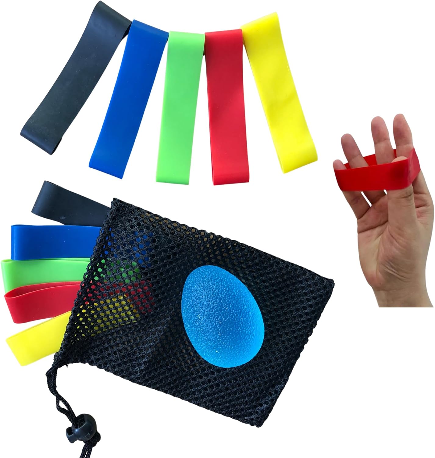 Hand Exerciser, Finger Strengthener, Finger Resistance Band (10 PCS