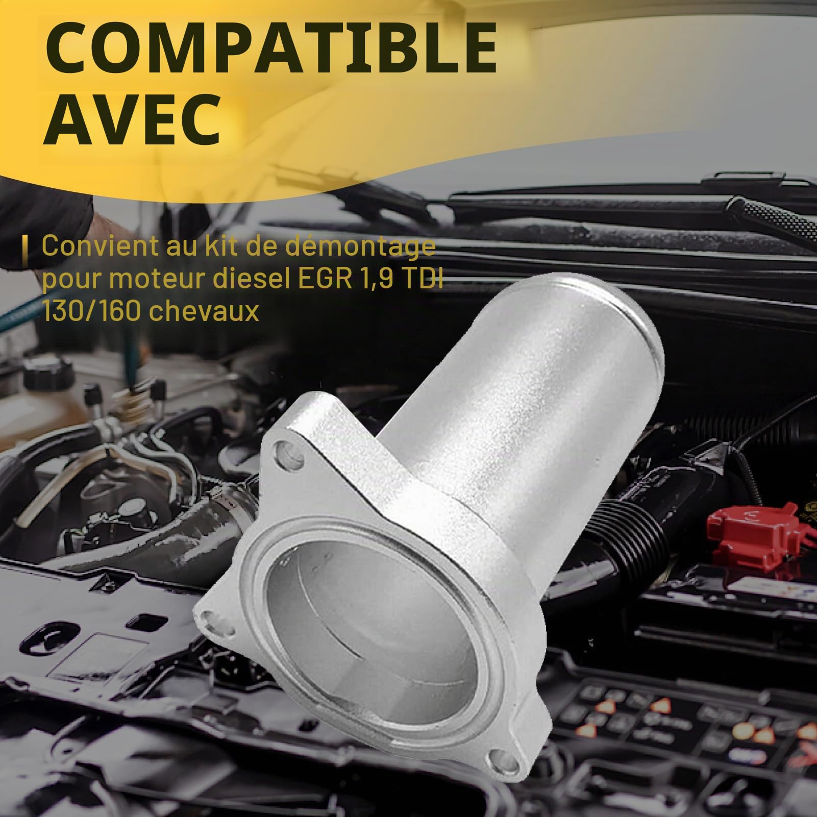 kit suppression vanne egr 1.9 tdi 130/160 CV Diesel, Tuyau De Rechange Pour Valve Egr, Kit Valve Replacement Pipe Aluminium fit for egr delet kit 1.9 tdi 130/160 cv diesel