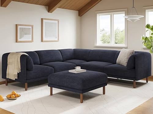 Miniatura 30 de CUGOAO Sofá modular modular, 3 asientos en forma de L, moderno sofá modular de mediados de siglo, sofá modular de asiento profundo, cómodos sofás de