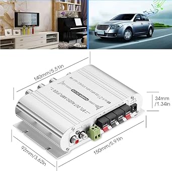 Power Amplifier Small 2.1 Channel HiFi Stereo Audio Amplifier CD DVD PC MP3 Speaker for Home and Car Use