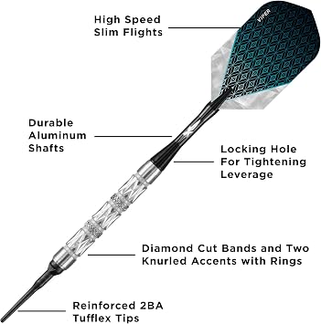 Viper Diamond 90% Tungsten Soft Tip Dart Set with Case