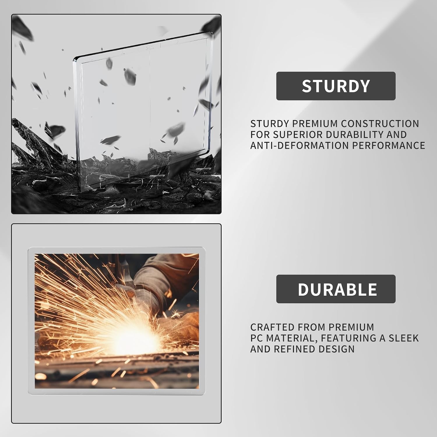 2PCS 3.54" x 4.25" PC Welding Magnifying Lens, 1.5/2.0/2.5 Diopter Welding Cheater Lens, Magnifying Helmet Lens Compatible with Most Welding Helmets(L2.0)
