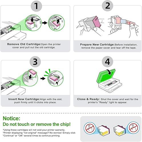 Miniatura 6 de Ankink Cartucho de tinta remanufacturado de repuesto para HP 62XL HP62 62 XL, color tinta, paquete de 2 unidades para 5540 5542 5545 5640 5642 5660