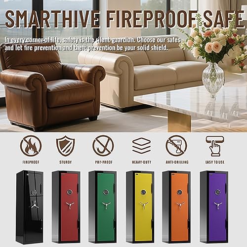 Miniatura 6 de Caja de seguridad a prueba de fuego con cerradura digital – 8.12 pies cúbicos Caja de seguridad grande y resistente para el hogar, negocio y oficina