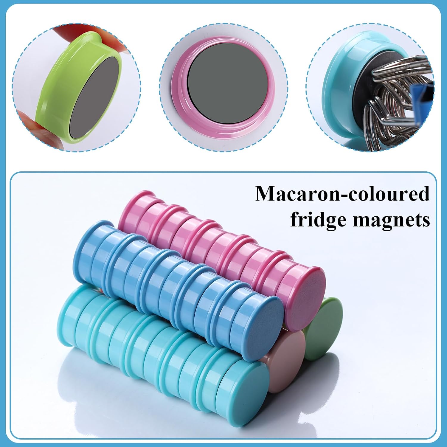 Fridge Magnet - 20Pcs Strong Magnets, Heavy Duty Refrigerator Magnets, Cute Mini Round Magnets for Whiteboard, Locker, Kitchen, Classroom – Small Decorative Button Magnet, 5 Colors for Adults image 2