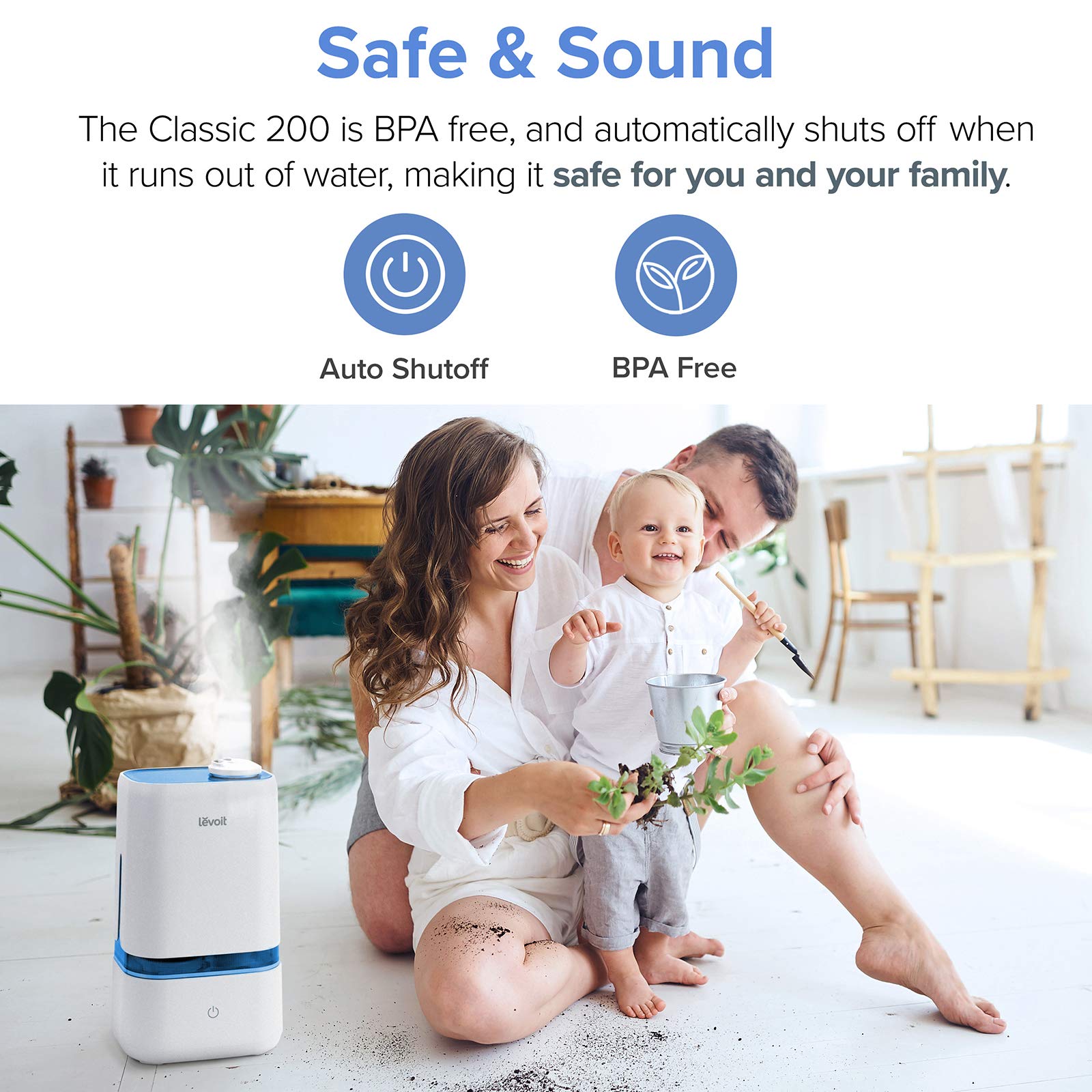 Levoit Ultradźwiękowy nawilżacz powietrza 4 l, 40 godzin pracy 25 dB ultralekki nawilżacz powietrza do 35 m², podwójne dysze obrotowe o 360°, nawilżacz do pomieszczeń, aromaterapia do sypialni,