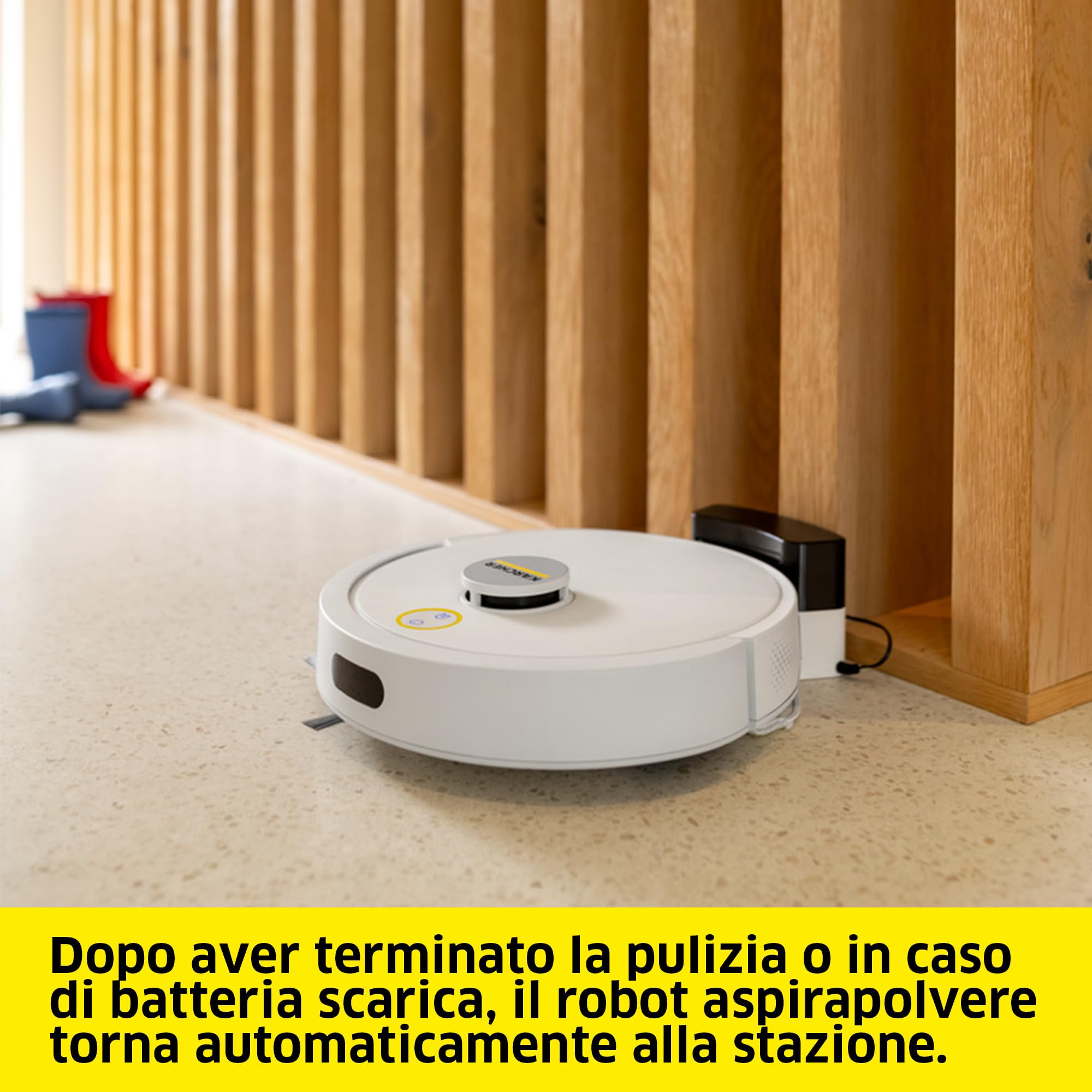 KÄRCHER robot aspirapolvere e lavapavimenti RVC 3, 15.000 Pa, fino a 130 min di autonomia, controllo tramite app, mappatura, navigazione laser, sensori anti-caduta, ricarica automatica