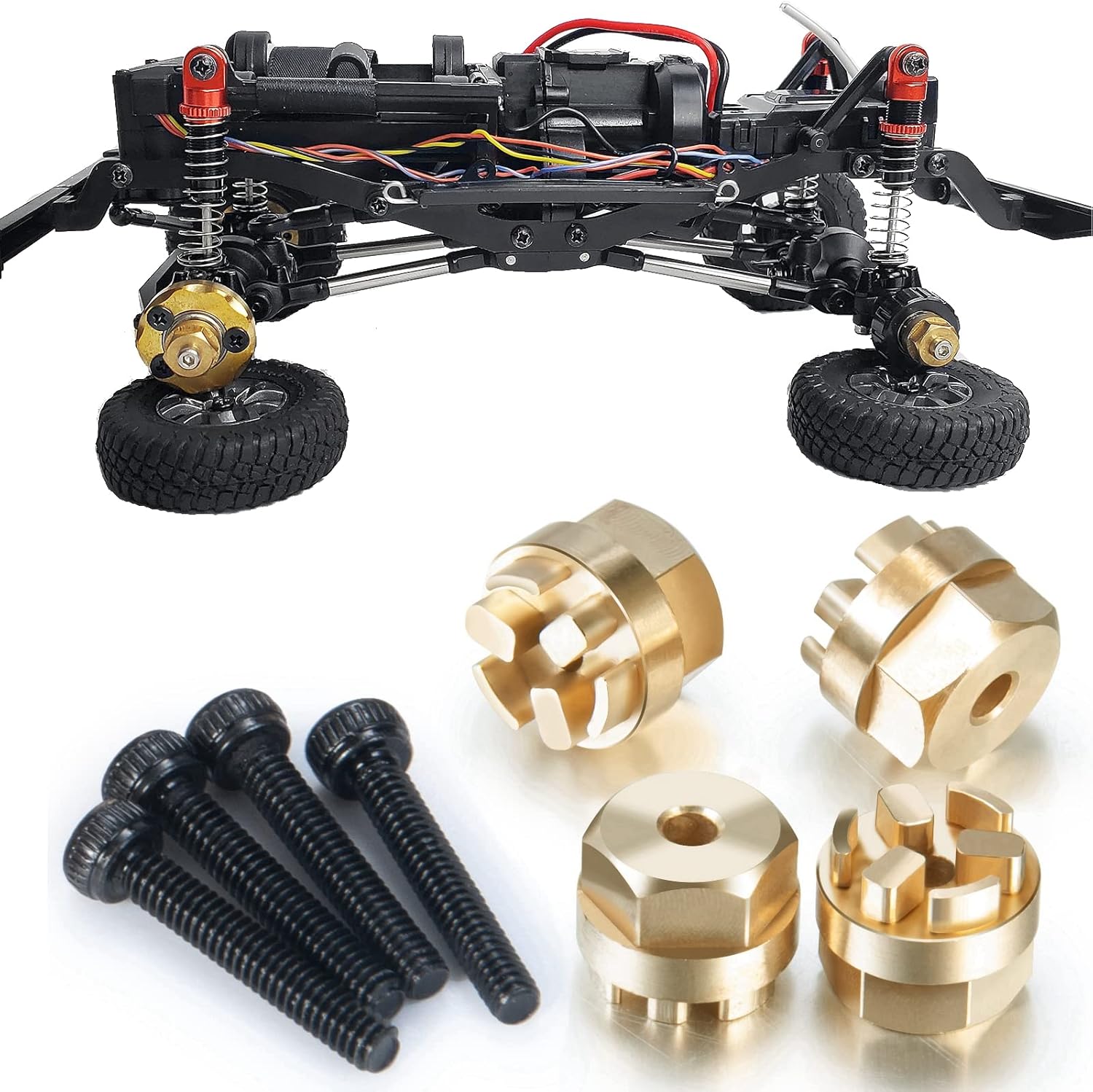 4Pcs RC Brass Hex Hub Adapters for 1/18 Scale Kyosho Mini Z 4x4 Jimny