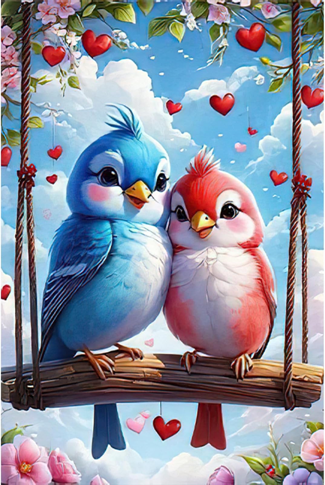 RICUVED Birds Diamond Painting Kits, 5D Animal Diamond Painting Kits for Adults Full Drill Diamond Painting Kits Diamond Art Kits for Beginners Crystal Picture Art for Home Decor 11.8x15.7 Inch