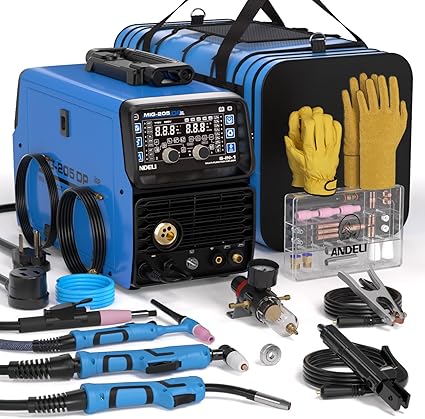 ANDELI Multiprocess Welder,8 in 1 Plasma Cutter/Pulsed MIG/HF TIG/Flux Core/Cold/Clean/Stick