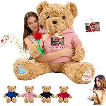 Personalised Giant Teddy Bear with Voice Recording, 1.7 Ft 20 inch to 4 Ft 48 inch Custom Big Bear as Personalised Gifts Big Teddy Bears Stuffed Animal for Christmas Birthday Valentines