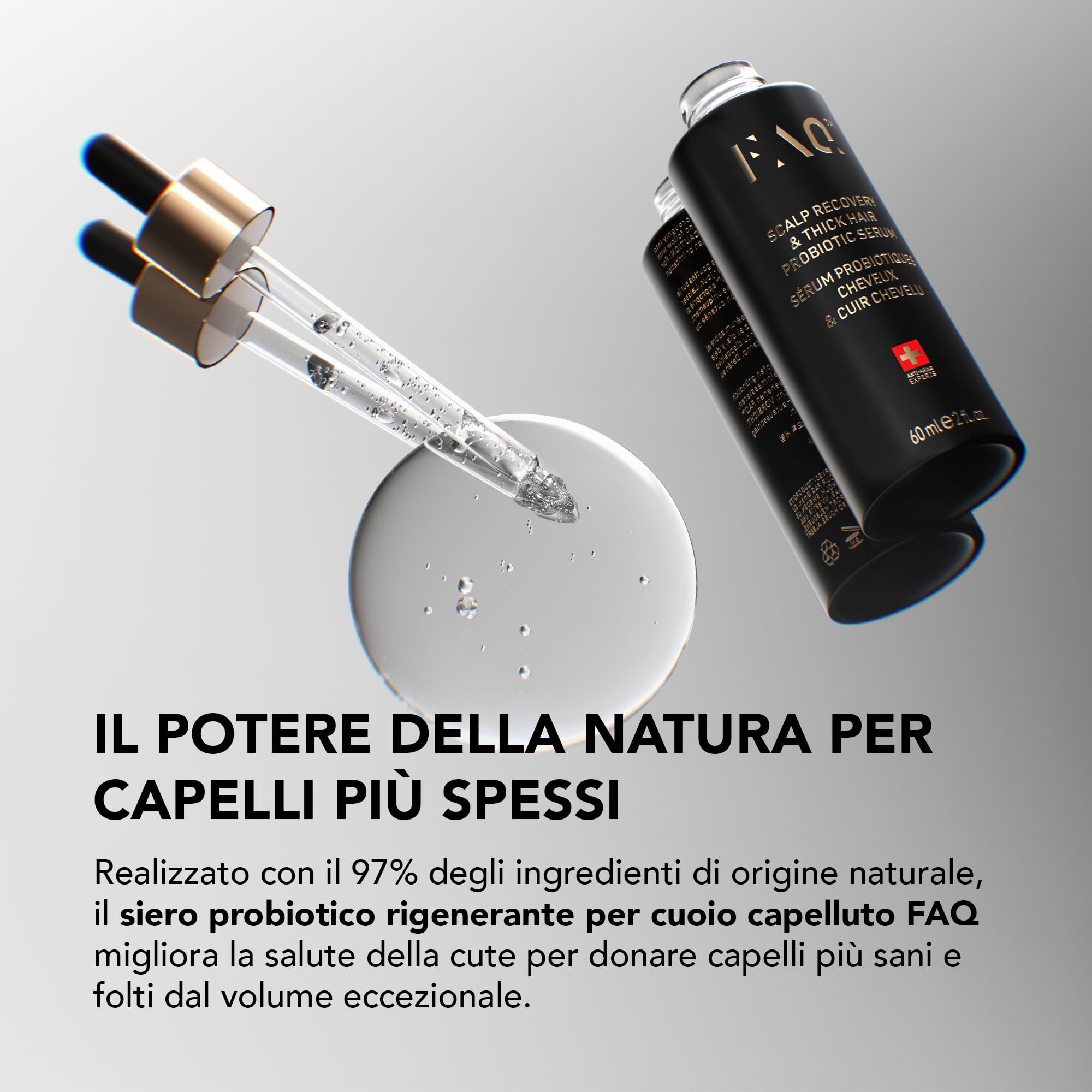 FAQ Siero Probiotico Cuoio Capelluto E Capelli Folti Con Centella, 30 Ml