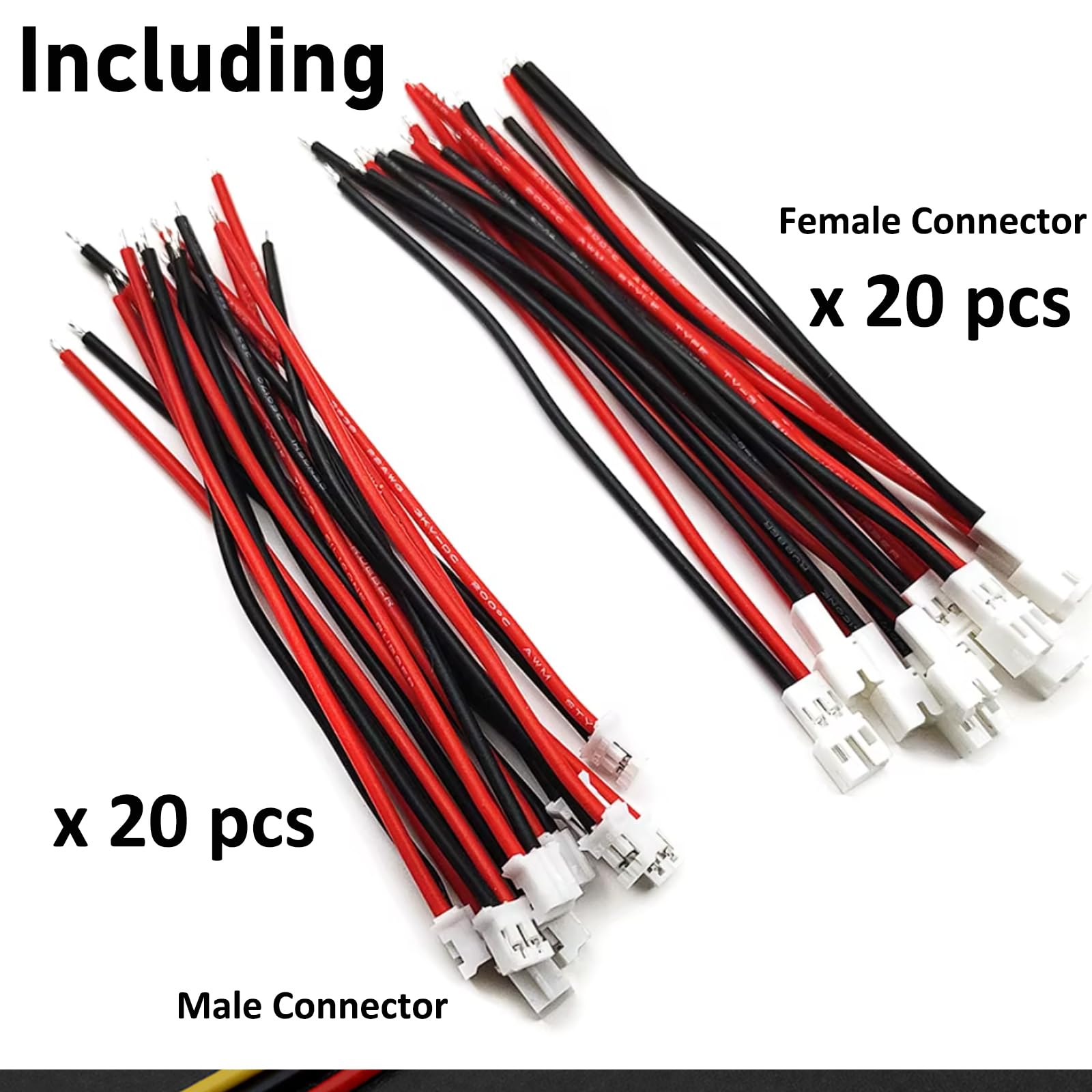 30 Paires De Connecteurs JST SM 2 Broches – Câbles Mâle/femelle 150 Mm – Pour Bandes LED, Modélisme, éclairage