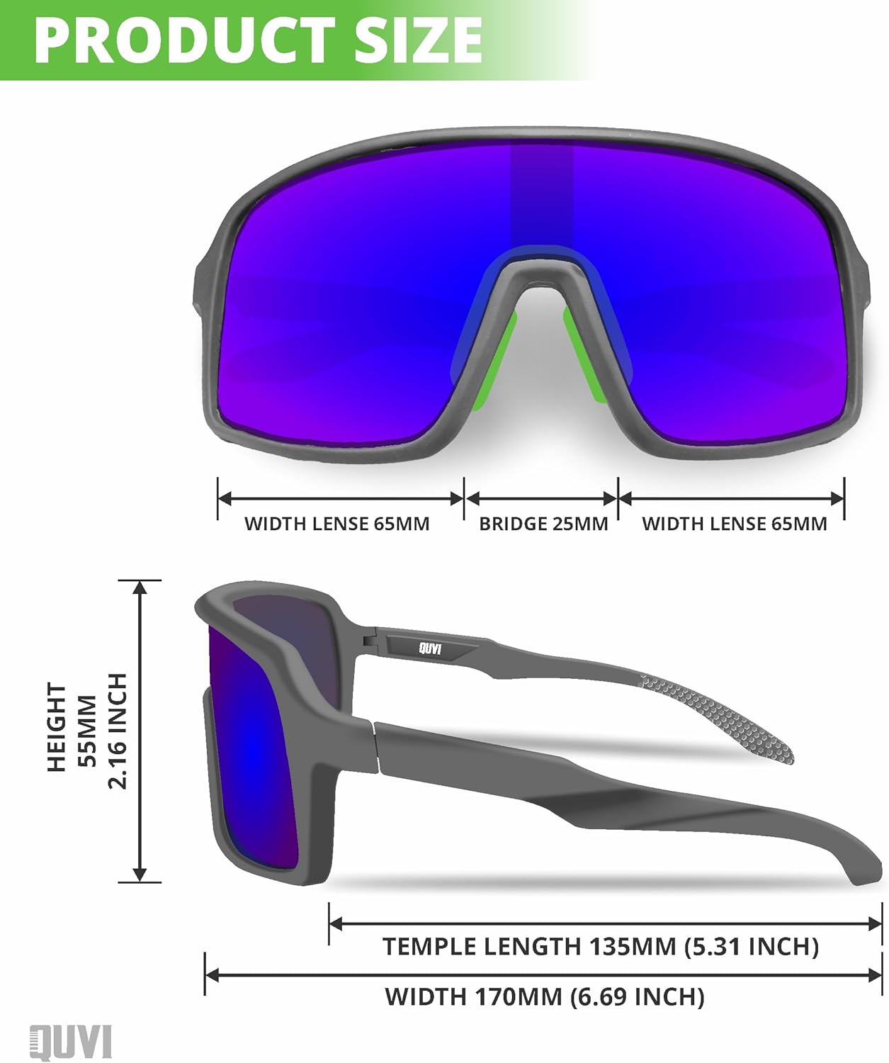 Polarized Sunglasses for Men Women Youth, UV Protection Sports Sunglasses for Hiking Cycling Running Golf Fishing - Image 2