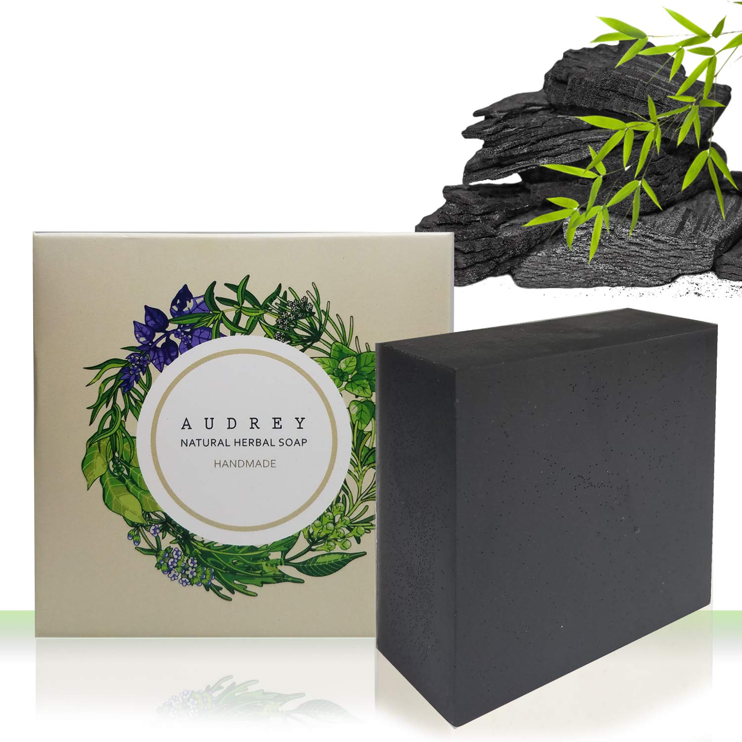 Audrey Handmade Natural Herb Bar Soap (Bamboo Charcoal, 5 pack)