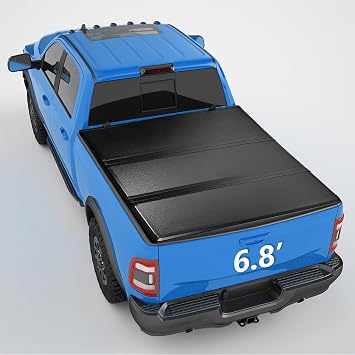 EZ-COVER 6.8 Hard Tri-Fold Truck Bed Cover Compatible for 1977-1996 Ford F-150 | 1977-1997 Ford F-250 HD FRP Tonneau Cover | Styleside
