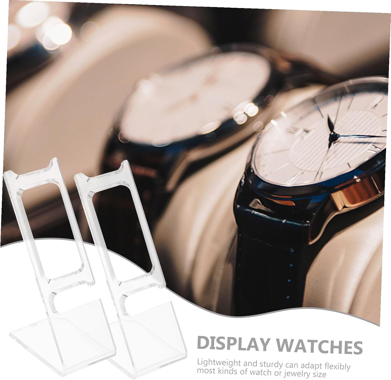 Clear Acrylic Watch Display Stand Holder for Men Watches and Bracelets Jewelry Organizer Rack 3.74X1.96X1.33 Inch for Home Office Store Display