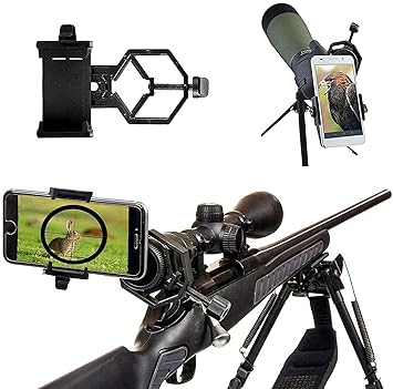 Juxori Universal Cell Phone Adapter Mount - Compatible with Binocular Monocular Spotting Scope Telescope and Microscope - for iPhone Sony Samsung Moto Etc -Record The Nature of The World