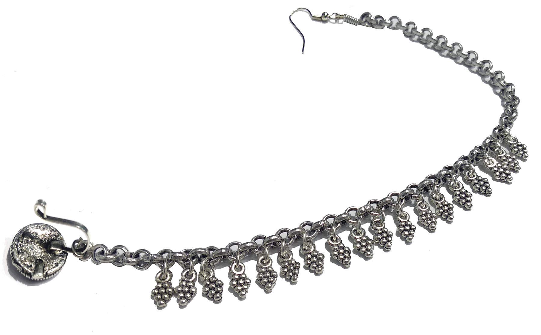 Triangle Oxidised Silver Brass Pressing Nath
