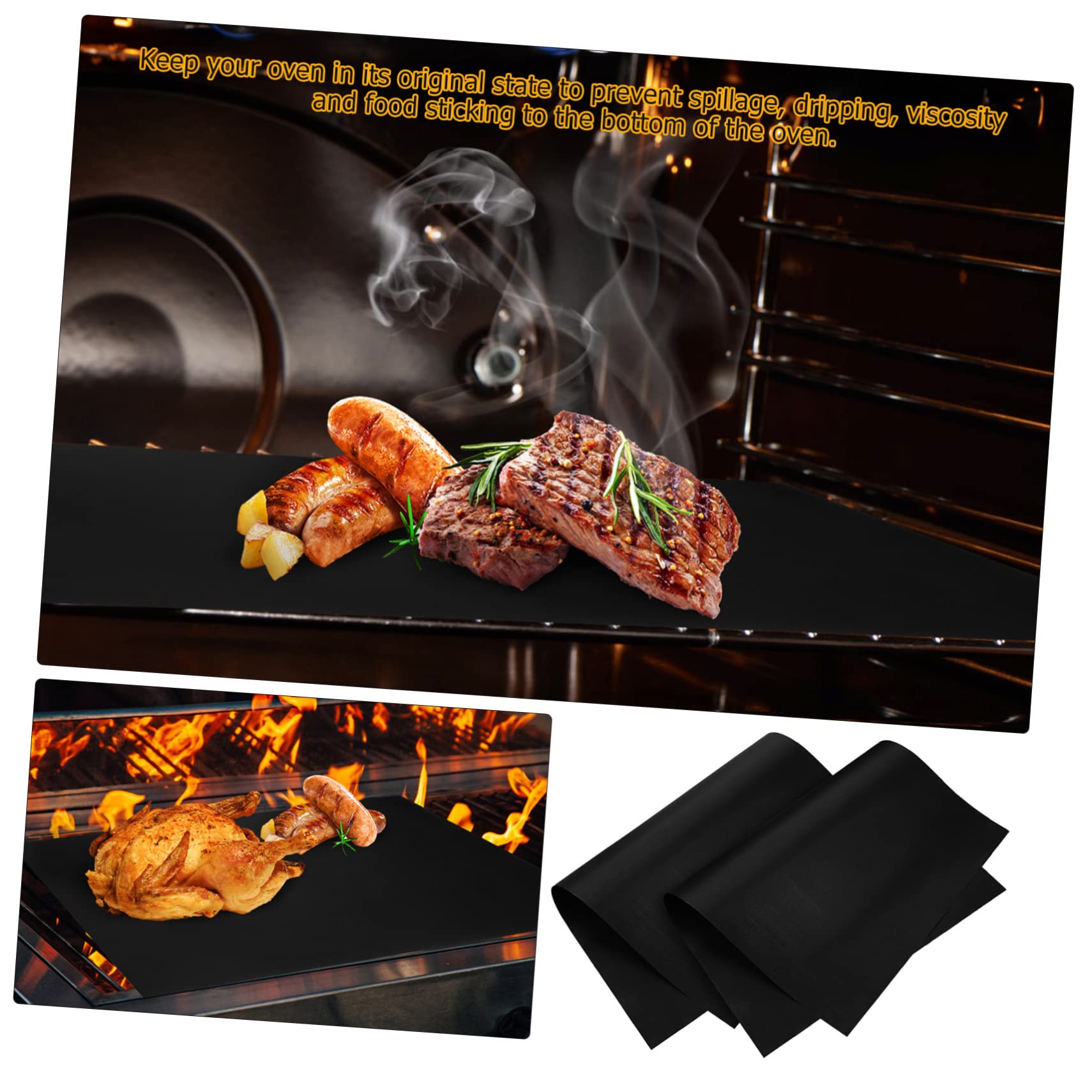 Ciieeo Estera De Parrilla Tapetes Para Hornear 9 Piezas Revestimientos Reutilizables Para La Base Del Horno