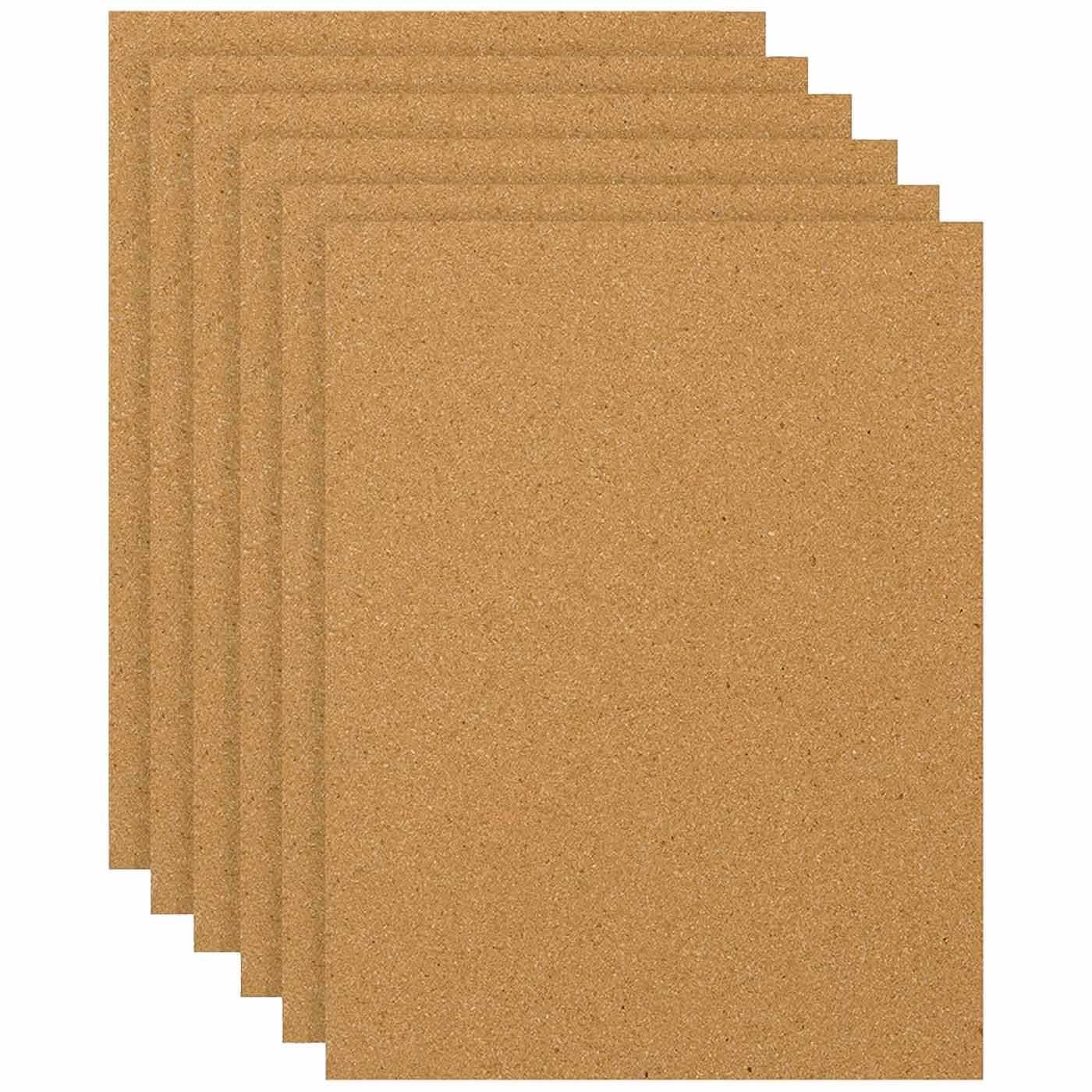 Pack de 6 Láminas de Corcho 2 mm 20 x 30 cm para Decoración y Manualidades