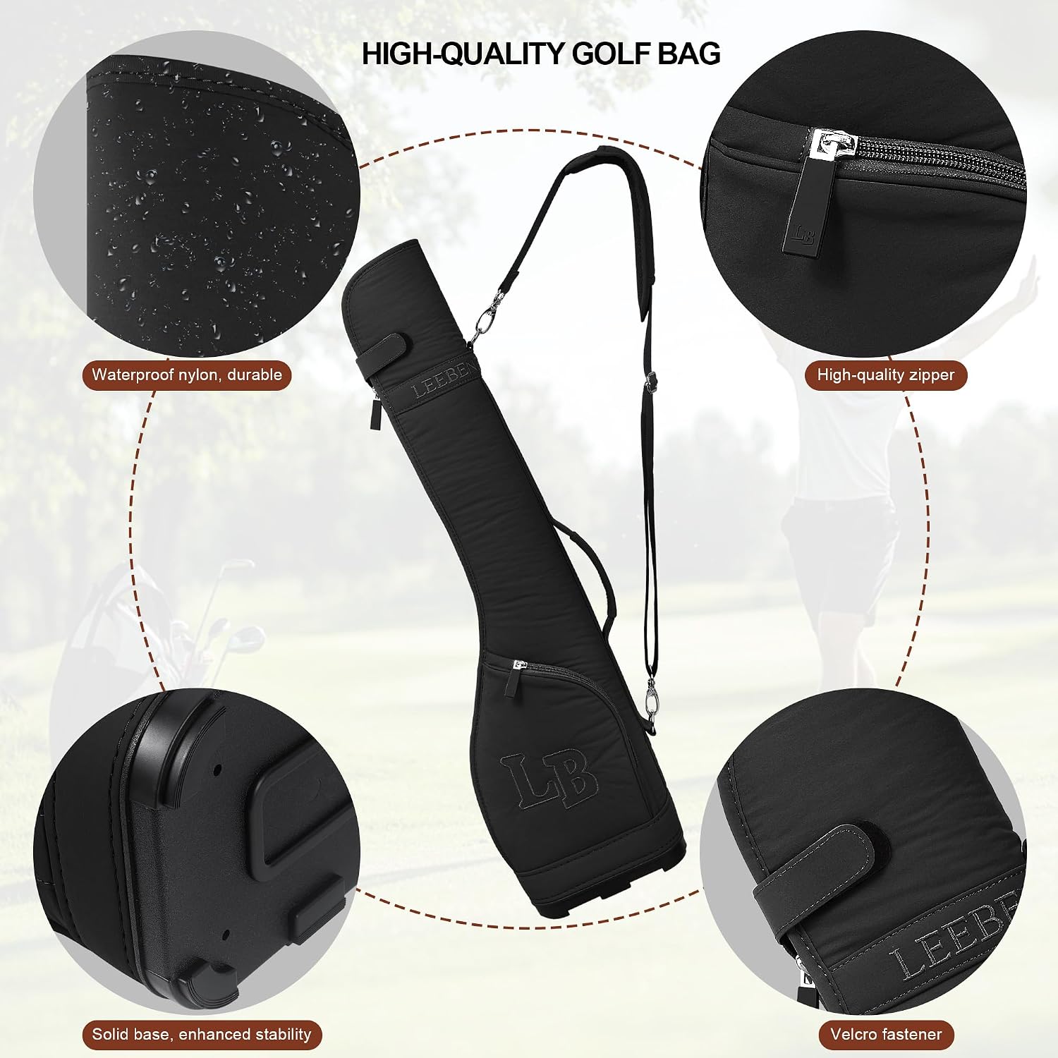 Lightweight Golf Club Bag, Golf Travel Bag for 7-8 Golf Clubs, Waterproof Small Golf Bag Practice Bag for Men/Women, with Adjustable Shoulder Strap