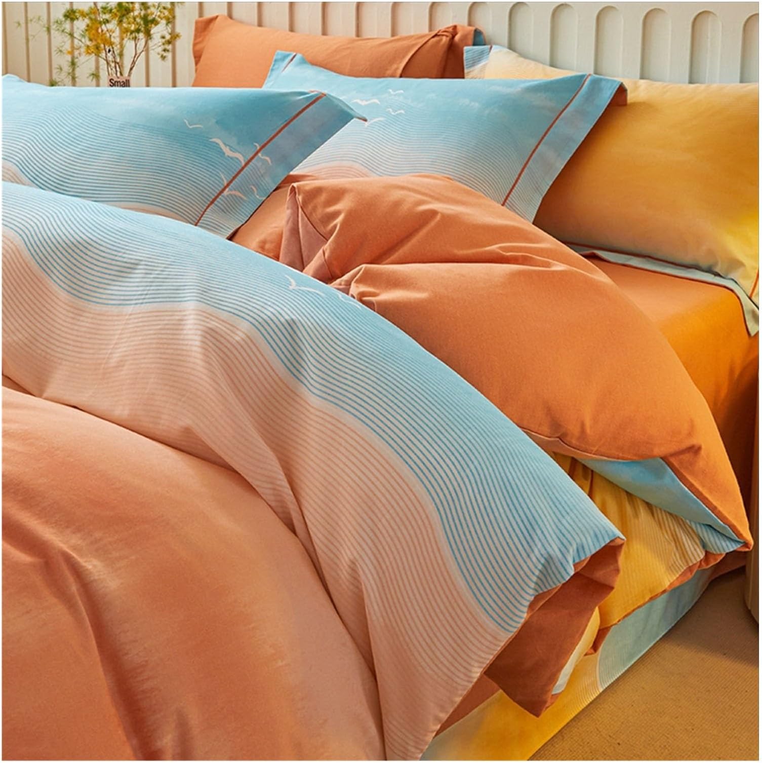 Duvet Cover Set 100% Brushed Cotton Super Soft Comfort Chic Lightweight 4 Piece Home Bedding Set (Color : Fairy Grass, Size : 200x230cm)