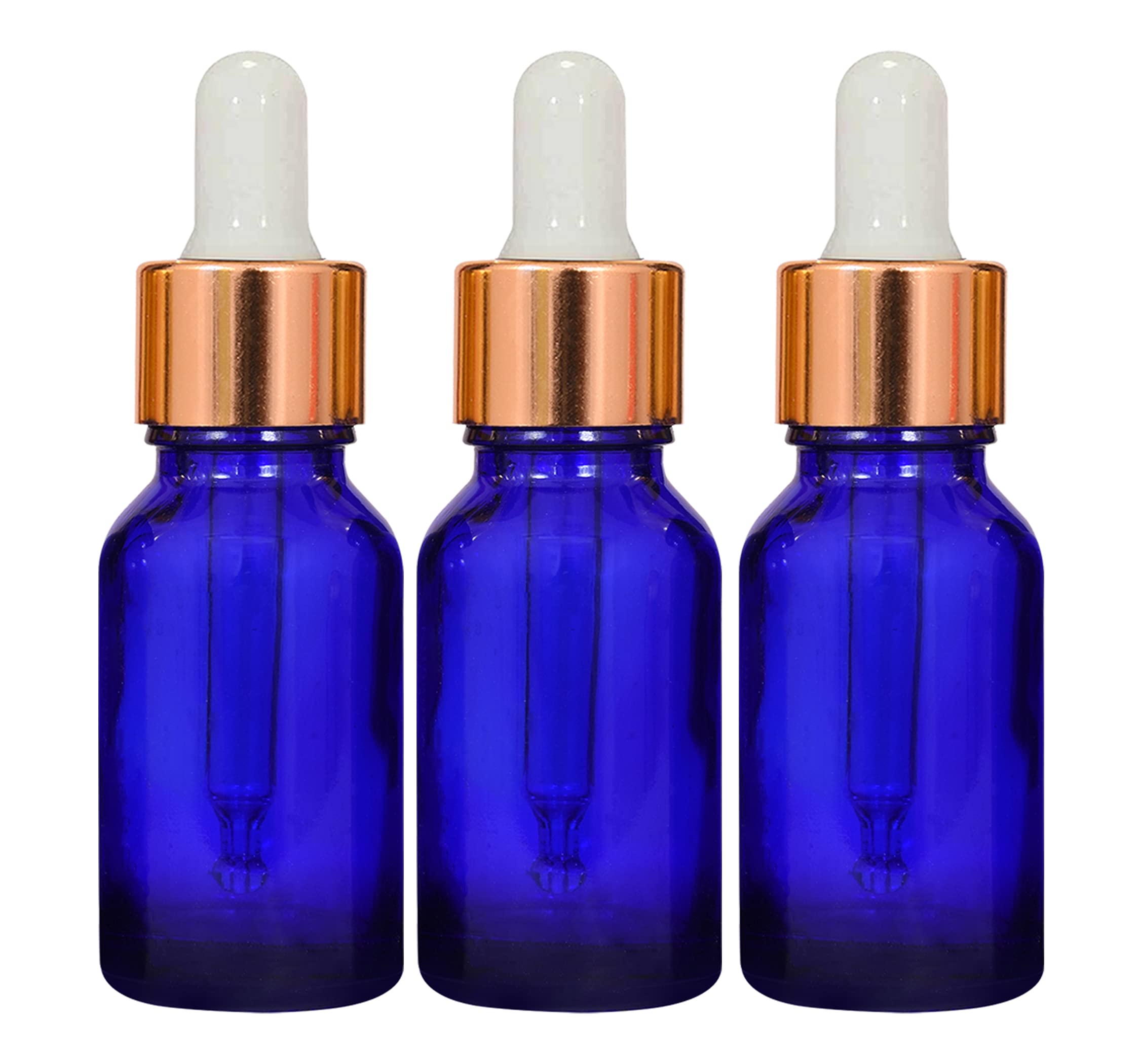 nsb herbals 15ml Blue Round Empty Glass Bottle + Glass Dropper + Gold Ring + Silcon White Teat, Refillable, Reusable, Leak Proof for Essential Oils, Blends, DIY Perfumes & Face Oil (Pack of 3)-image-26