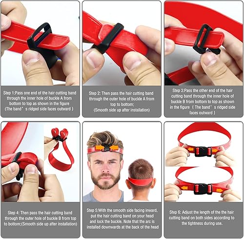 Miniatura 4 de Plantilla de afeitado de escote y guía de corte de cabello ajustable, sistema de corte de pelo propio, afeitado y mantener una línea de cabello