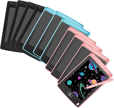 LCD Writing Tablet for Kids 12 Pack, 6.5 Inch Colorful Doodle Board, Reusable Drawing Pad with One Click Erase, Pressure Sensitive LCD Writing Board for Kids Gifts, Classroom Supplies