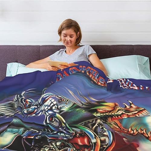 Miniatura 3 de Judas - Manta de metal con banda de sacerdote, refrescante, ligera, acogedora, transpirable, se adapta a sofá, dormitorio, campamento, uso durante