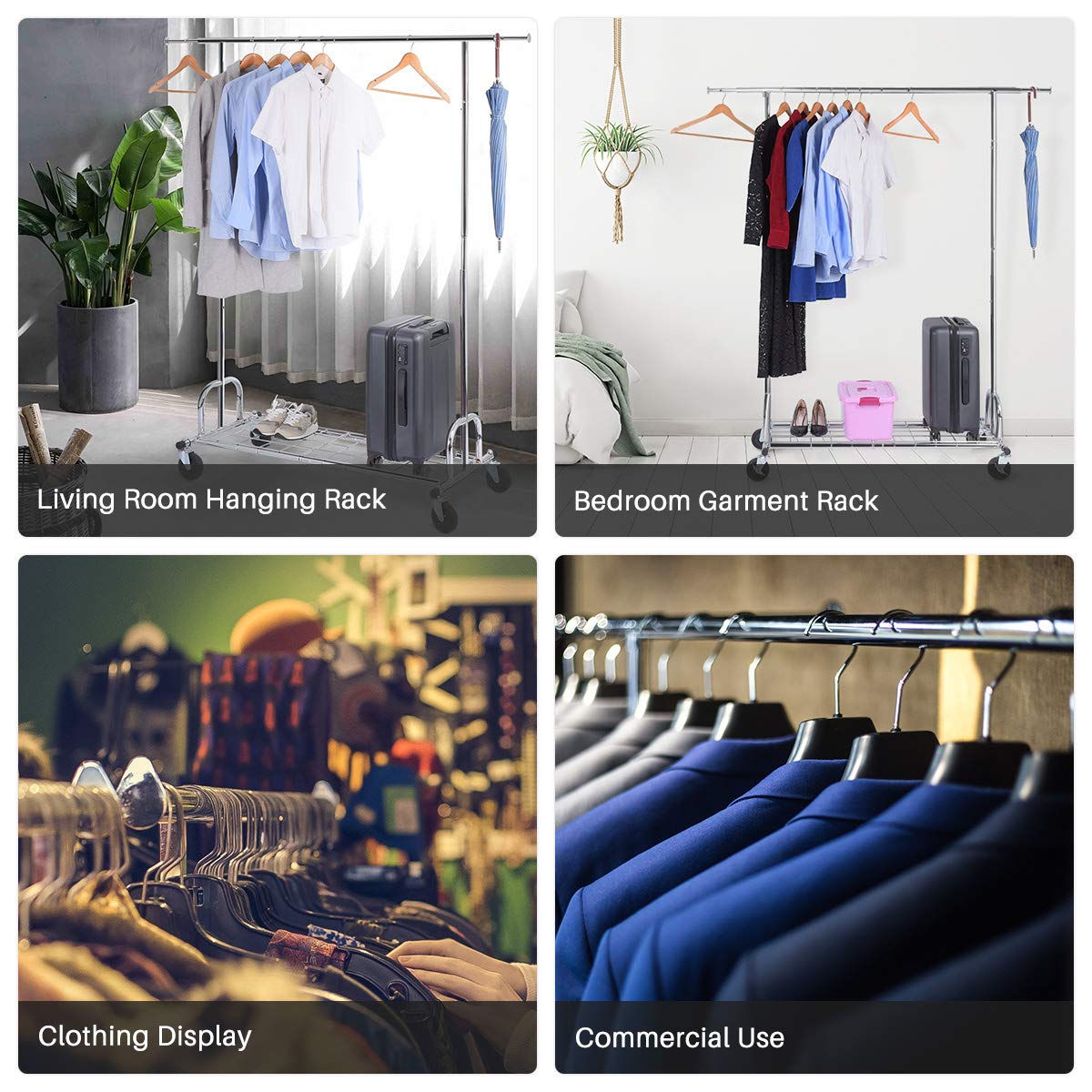 Buy HOKEEPER Clothing Garment Rack with Shelves Capacity 450 lbs