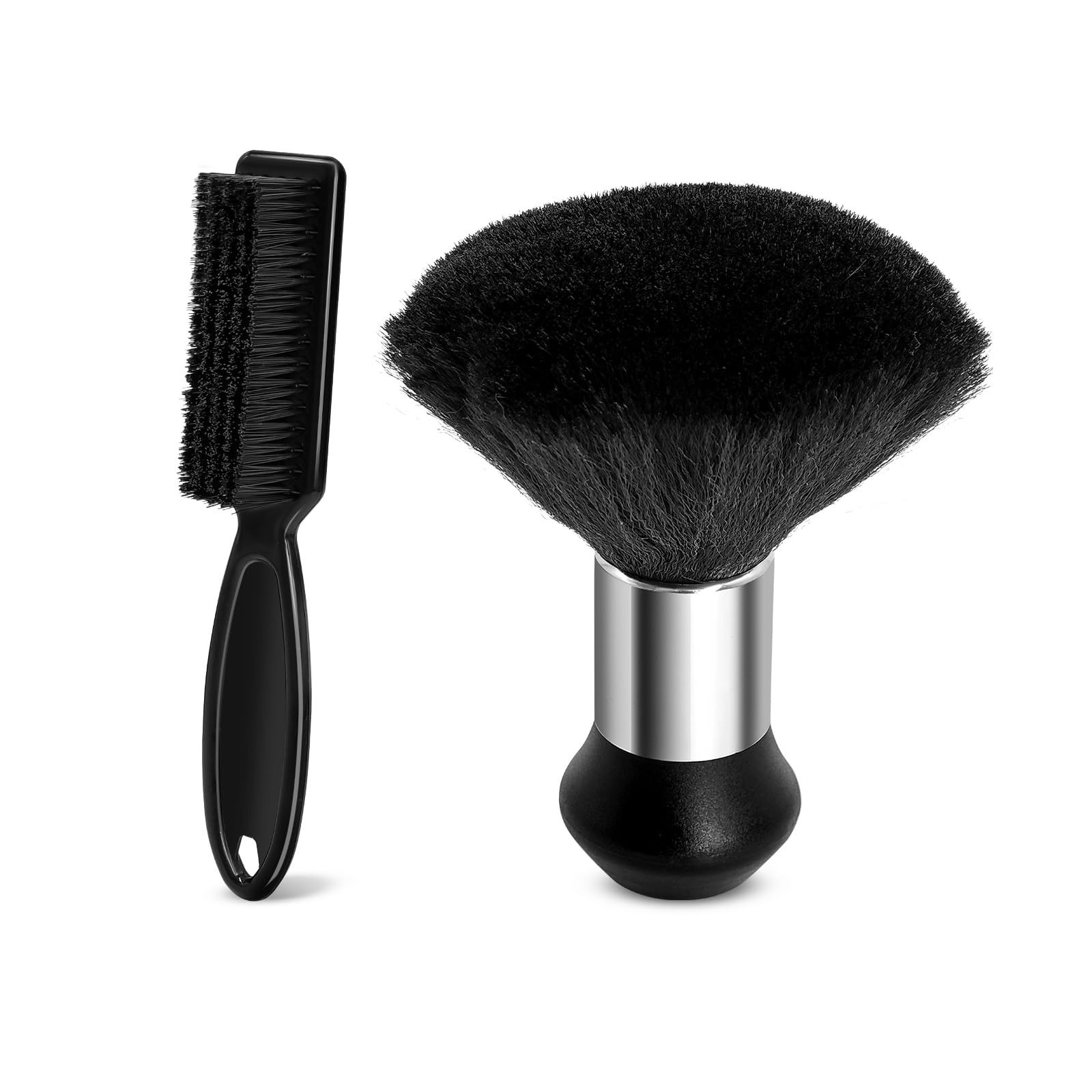 Barber Brush Set, 2-Piece Kit with Neck Duster and Clipper Cleaning Brush