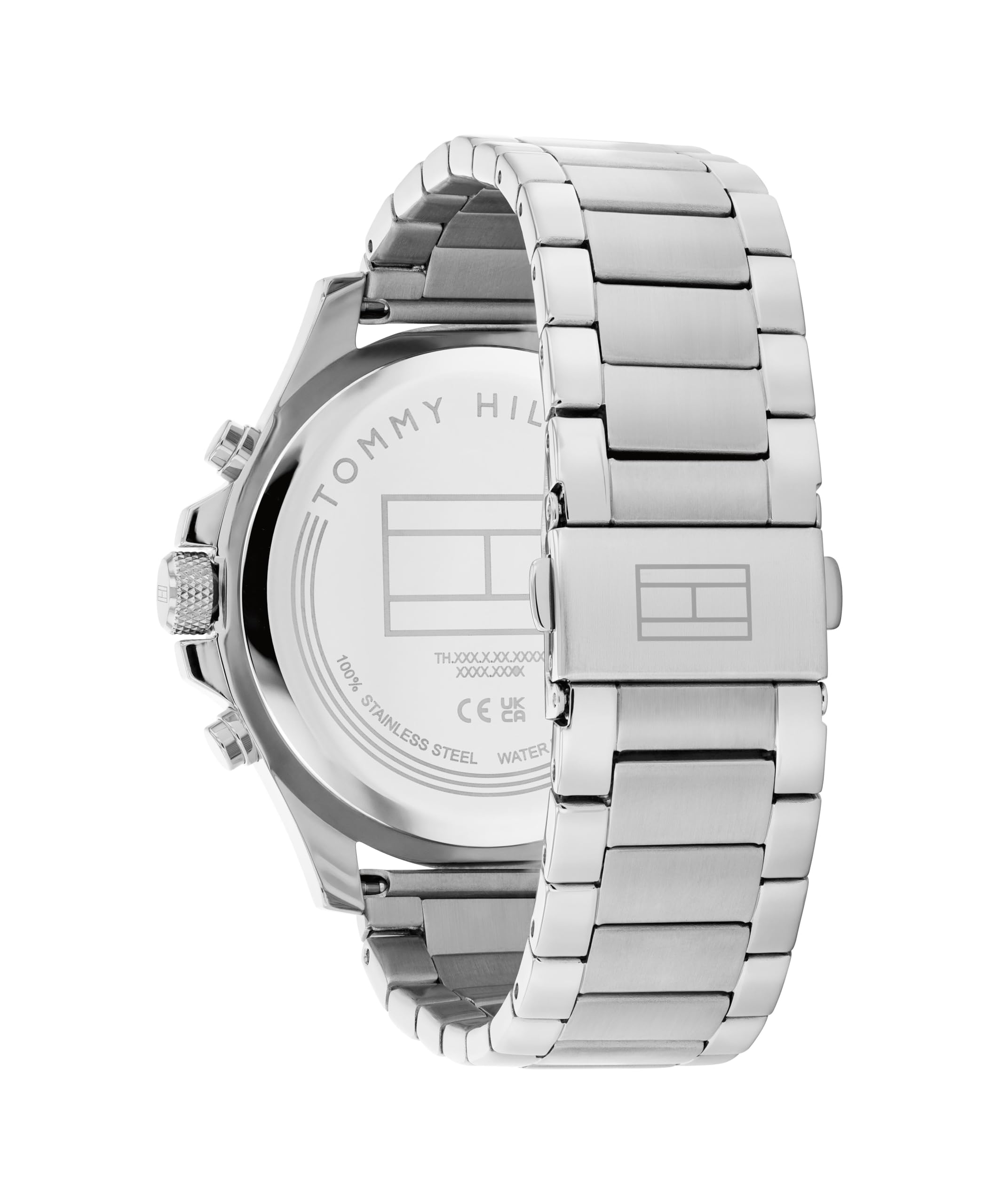 Tommy Hilfiger Reloj Analógico de Cuarzo Multifunción para Hombre con Correa de Acero Inoxidable Plateada - 1792113