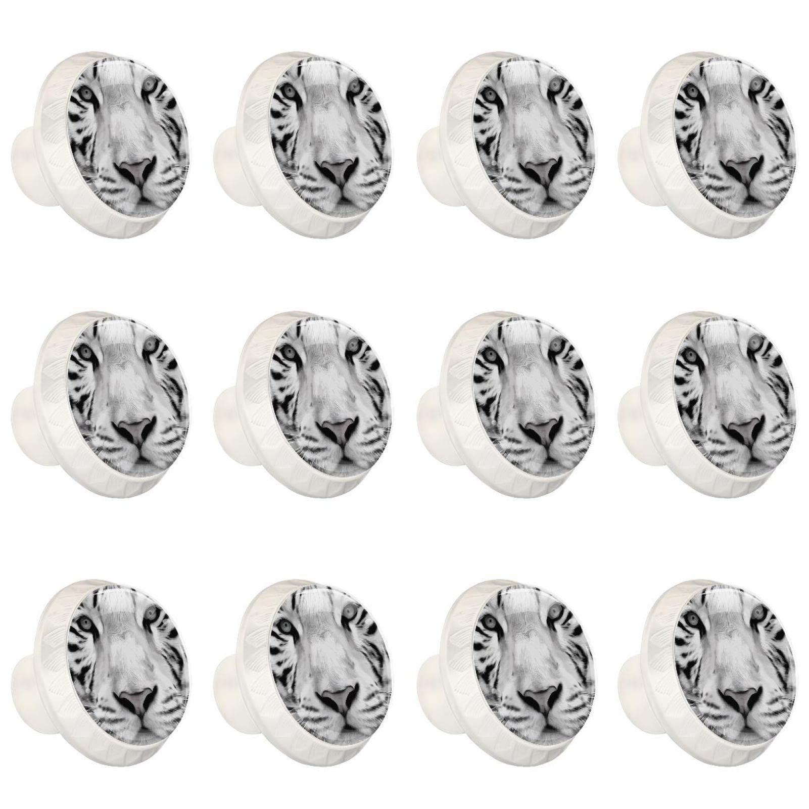 Boutons pour armoires et tiroirs Tigre blanc TBOUOBT | Lot de 12
