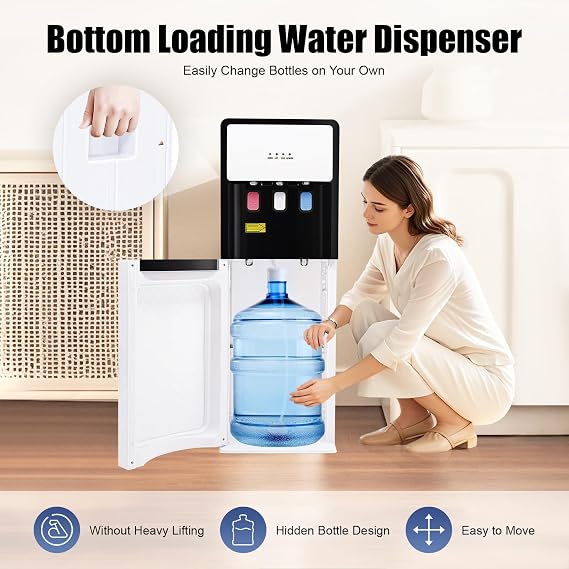 500 W Floorstanding Water Dispenser with Floor Load Cold Hot Double Function Electric Hot Water Dispenser 85-95°C for Home Office Bedroom Living Room