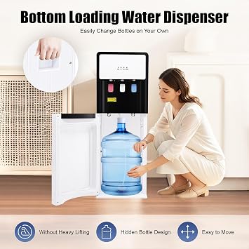 500 W Floorstanding Water Dispenser with Floor Load Cold Hot Double Function Electric Hot Water Dispenser 85-95°C for Home Office Bedroom Living Room