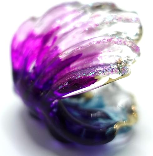 Figuras en miniatura de nácar animales soplados a mano, arte de vidrio coleccionable, decoración de regalo, morado dorado