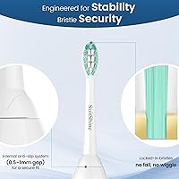 Vista 4 de Cabezales de repuesto para cepillos de dientes compatibles con Philips Sonicare y más mangos de clic, paquete de 8 unidades, color blanco y negro
