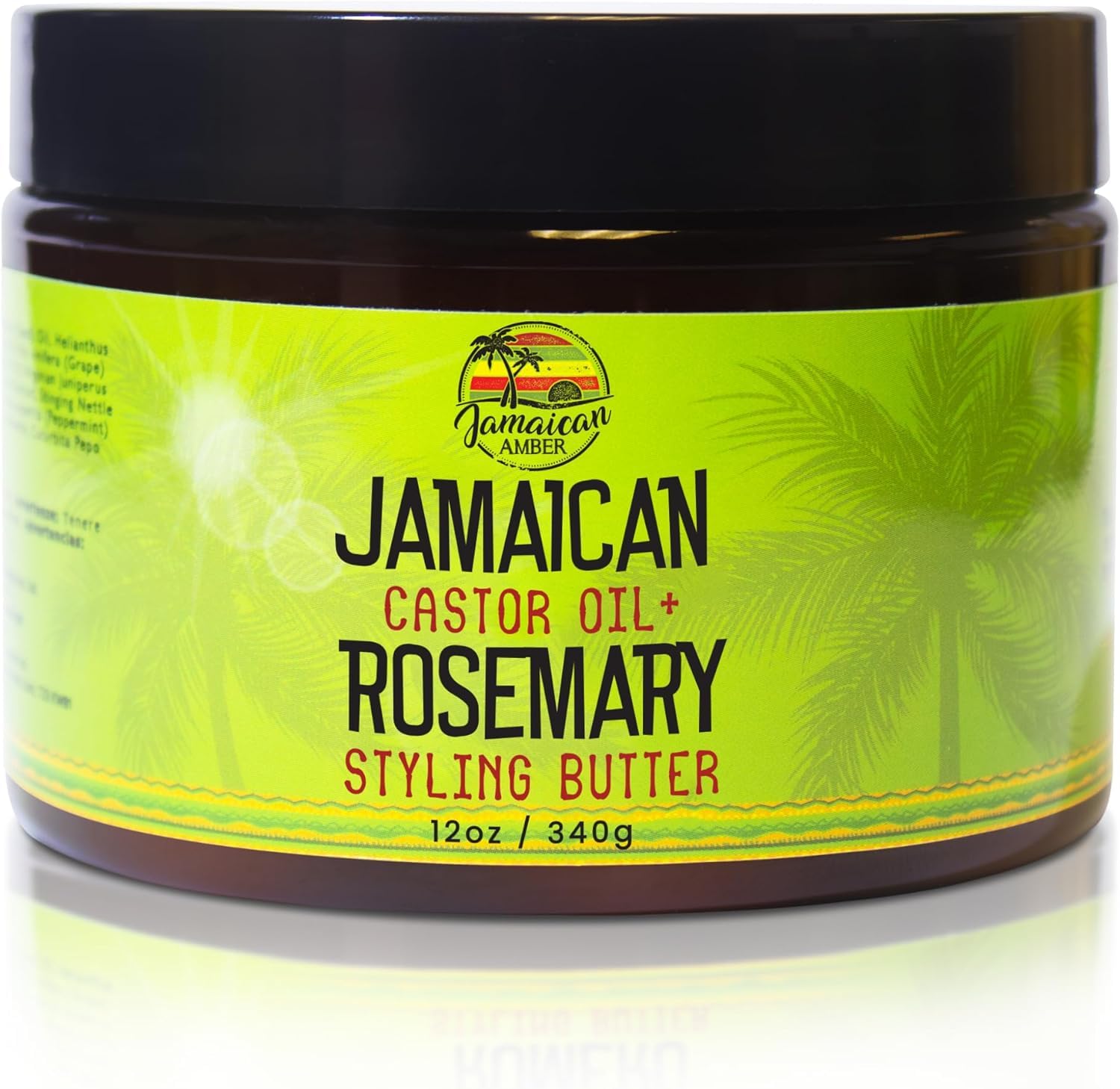 JAMAICAN Ambre Rosemary Hair Styling Gel - 12 fl oz - with Castor Oil for Strong, Damage-Preventing Hair Locks - Nourishing and Promote Hair Strength